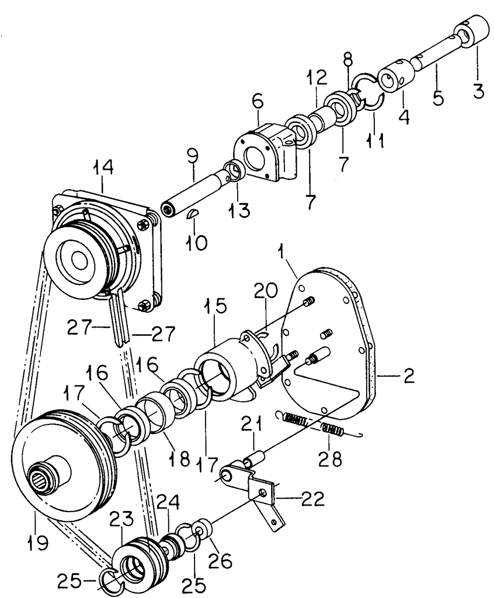 Power Take-Off Attachment Diagram and Parts List for 1914 145986100-145986399-146986100-146986399 Cub Cadet Lawn Tractor